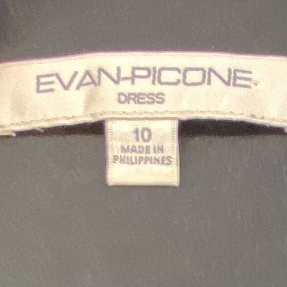 Evan Picone Black Midi Sheath Dress Square Neck Size 10 - Picture 12 of 12